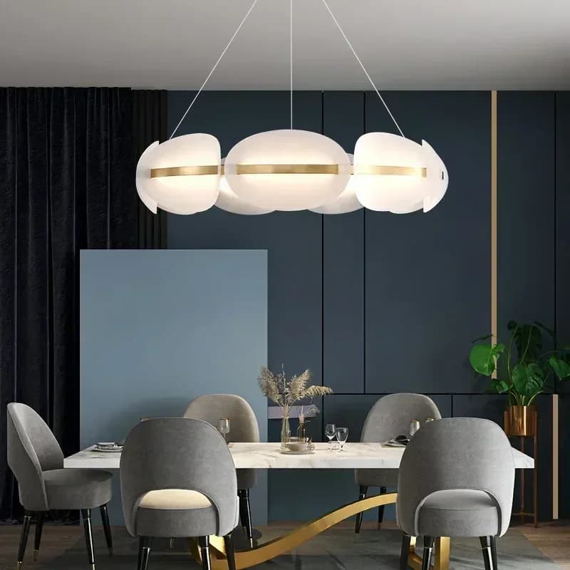 Lampadario moderno in acrilico ad anello per decorazioni per la casa per isola della cucina, sala da pranzo, soggiorno, lampada a sospensione, illuminazione per interni