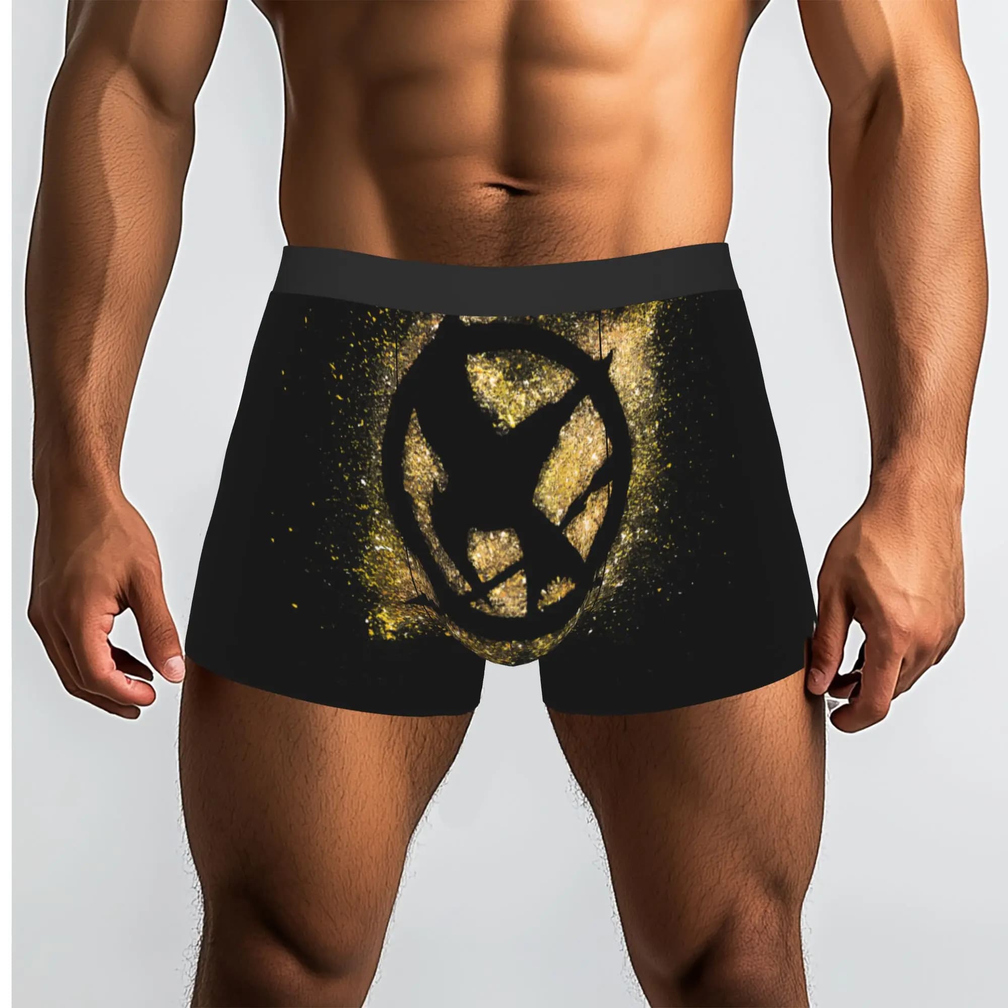 Catching Fire The Hunger Games - Mutande traspiranti, biancheria intima da uomo, pantaloncini comodi, boxer.