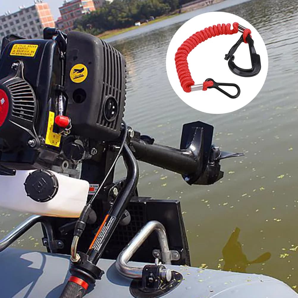 Cordino di Sicurezza per Motore Nautico in ABS e Nylon, Impermeabile, con Clip per Interruttore di Emergenza, Ricambio per Imbarcazioni