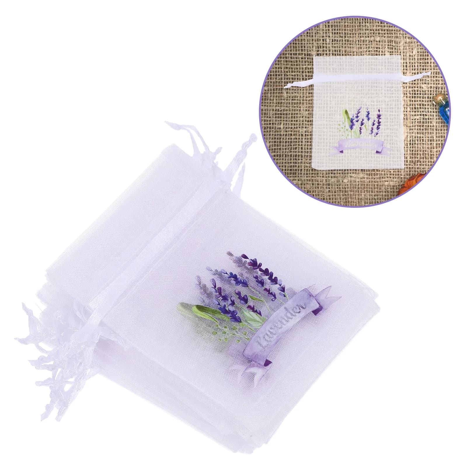 20 pcs Lavender Bag With Coulisse Empty Knife Sleeve Bags For The Cabinet Use Car Bags Storage Garza Bags Aromatic Deodorant For Home