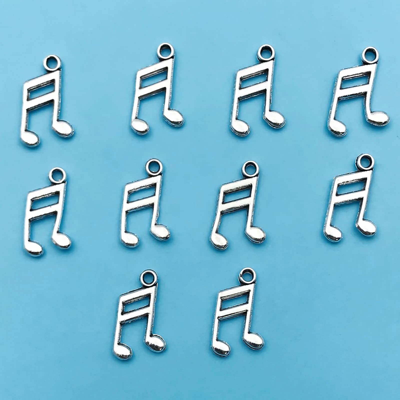10/20Pcs Antique Silvery Musical Notes Charms For Jewelry Making DIY Bracelets Necklaces Anklets Earrings Jewelry Accessories