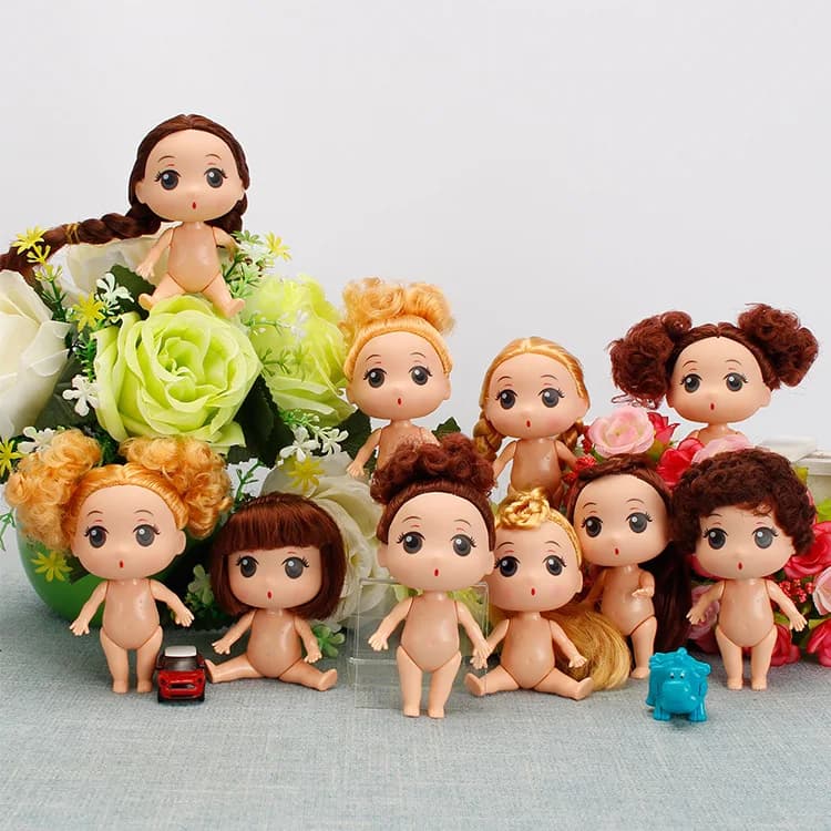 8 centimetri Mini Cute Girl Princess Doll 1/12 Nude Doll Giunti mobili Per Bambini Giocano a Casa Vestire Giocattolo Torta di Compleanno Decorazione bambola