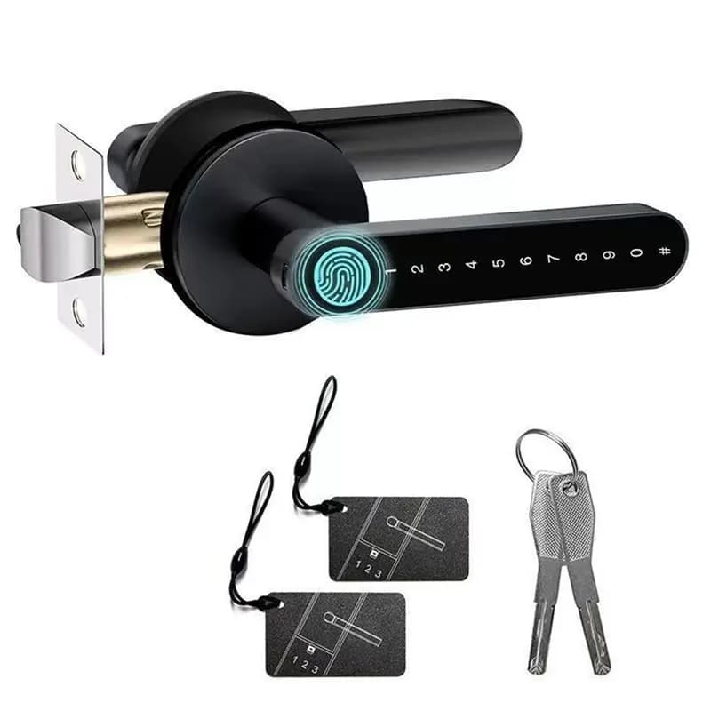 [LXYA68Z!] Serratura wireless per porta della camera da letto, serratura intelligente, serratura per porta con apertura senza chiave e maniglia, serratura per porta con impronta digitale e controllo tramite APP