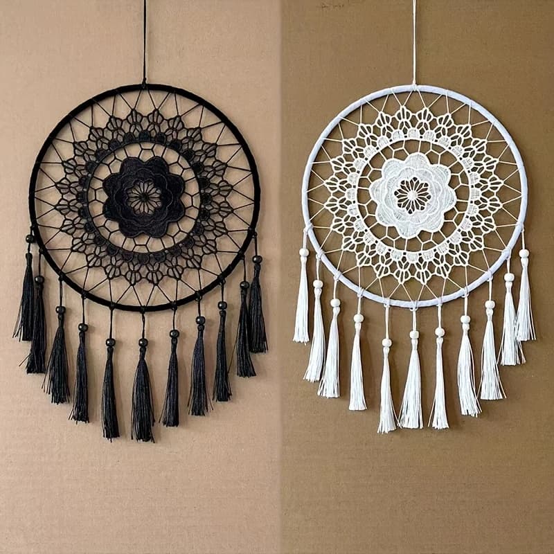 3pcs Handwoven Polyester Dream Catcher with Tassels Ins Style Room Decor