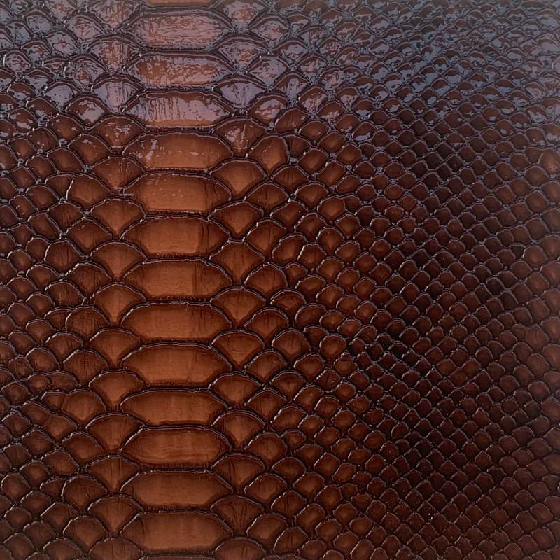 Tessuto in Pelle Sintetica PU Lucida Effetto Serpente