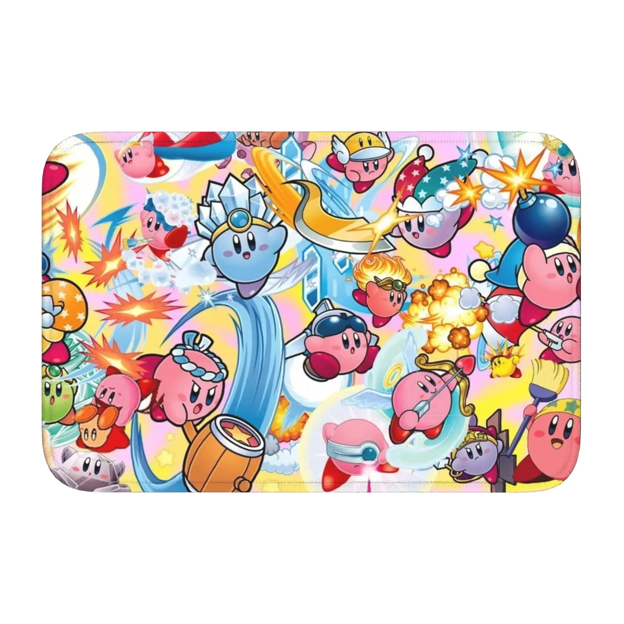 Anti-slip carpets for Flooring, Door, Kitchen, Bathroom, Garage, Living area, Entrance, with Kirby Cartoon Motivo