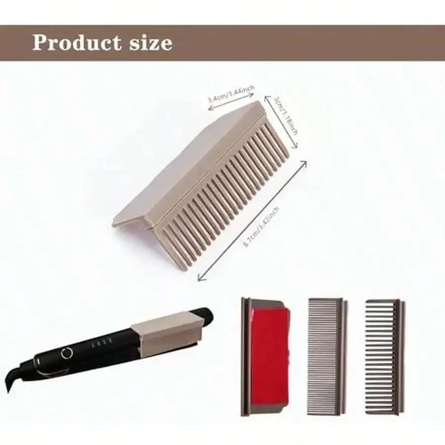 Removable ironing plate accessory for hair styling, brown color