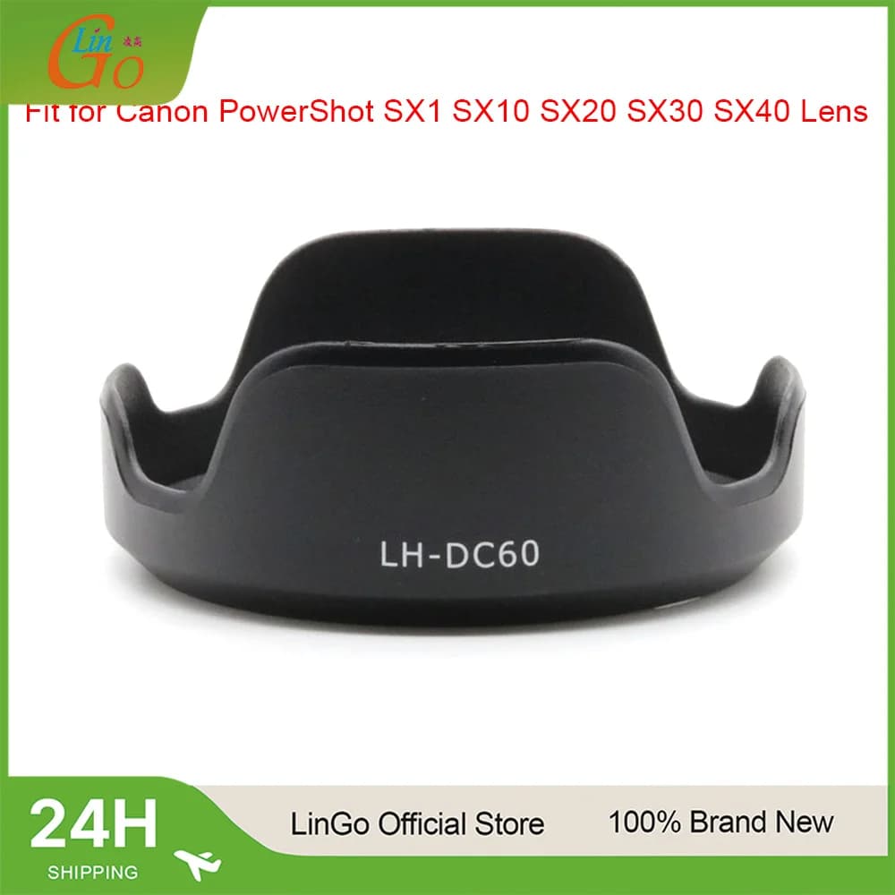 Lin Go LH-DC60 Bayonet Camera Lens Hood Shade For Canon PowerShot SX1 SX10 SX20 SX30