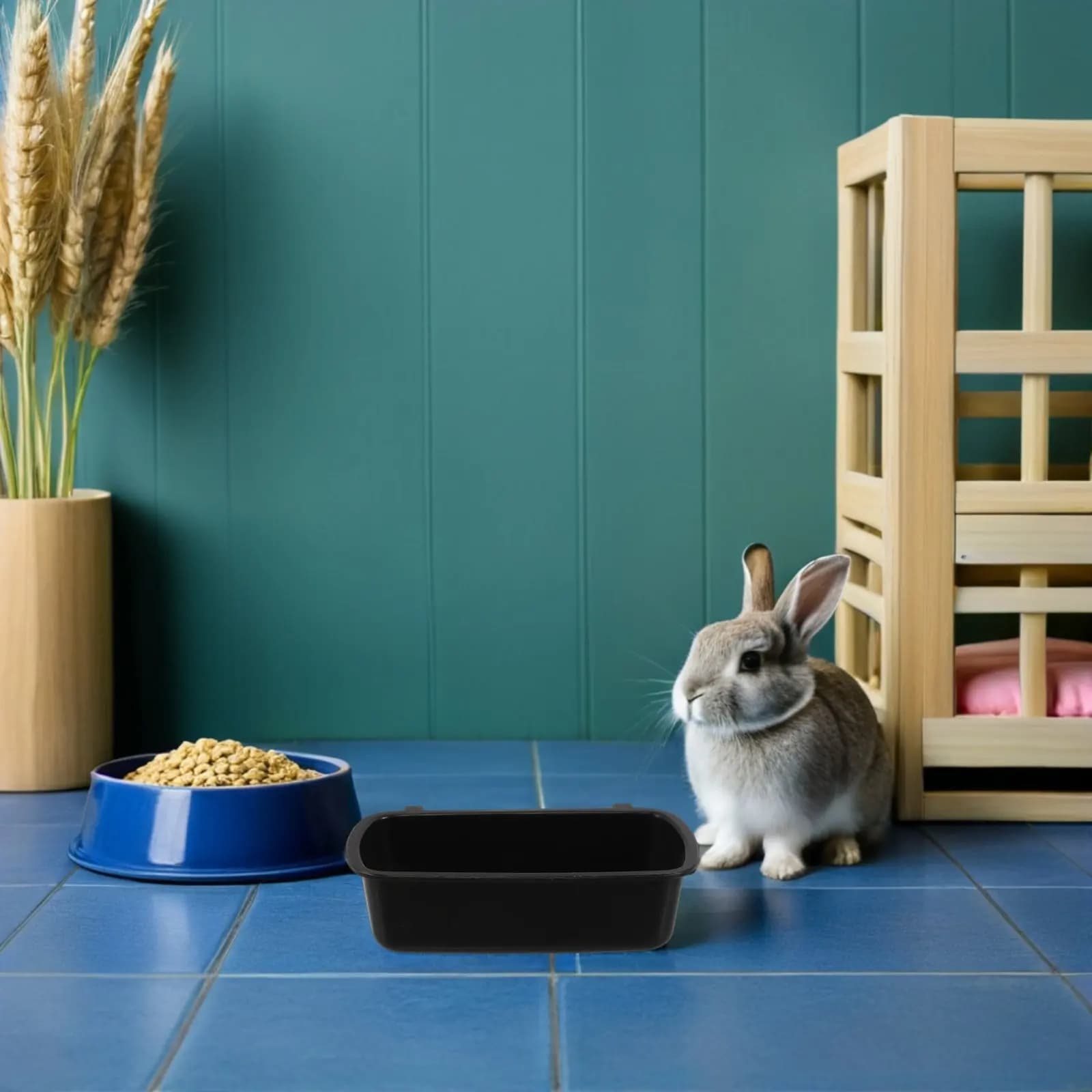 10 Pezzi Ciotole Rettangolari in Plastica da Appendere per Gabbie, Contenitori per Acqua e Cibo per Piccoli Animali Domestici, Criceti, Conigli, Uccelli