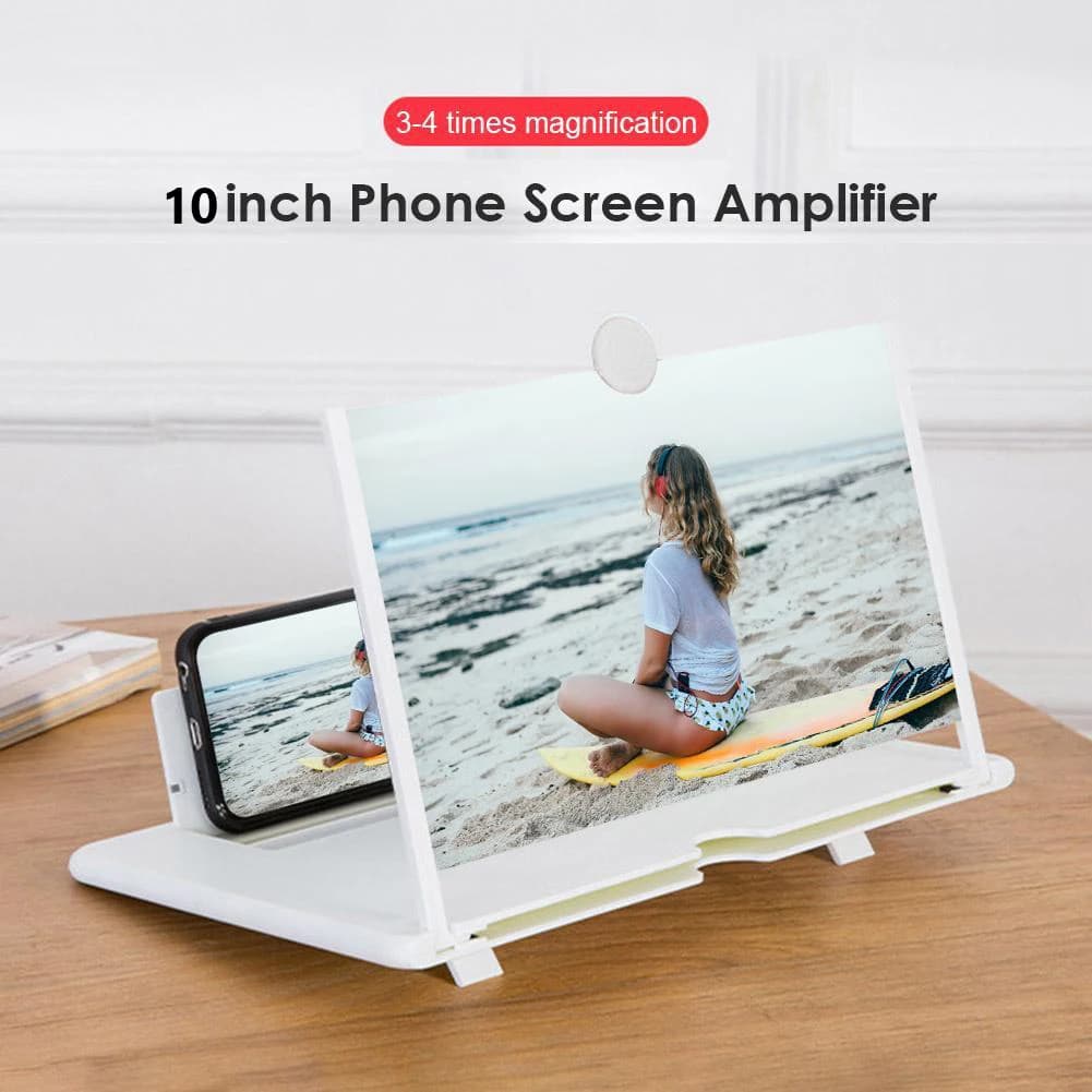 Amplificatore per schermo del telefono 3D da 10 pollici, lente d'ingrandimento per display mobile, supporto pieghevole, amplificatore video