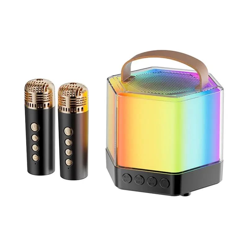 TFORU-Karaoke Machine, altoparlante portatile per karaoke Bluetooth con bassi e luci abbaglianti per adulti e bambini, microfoni resistenti