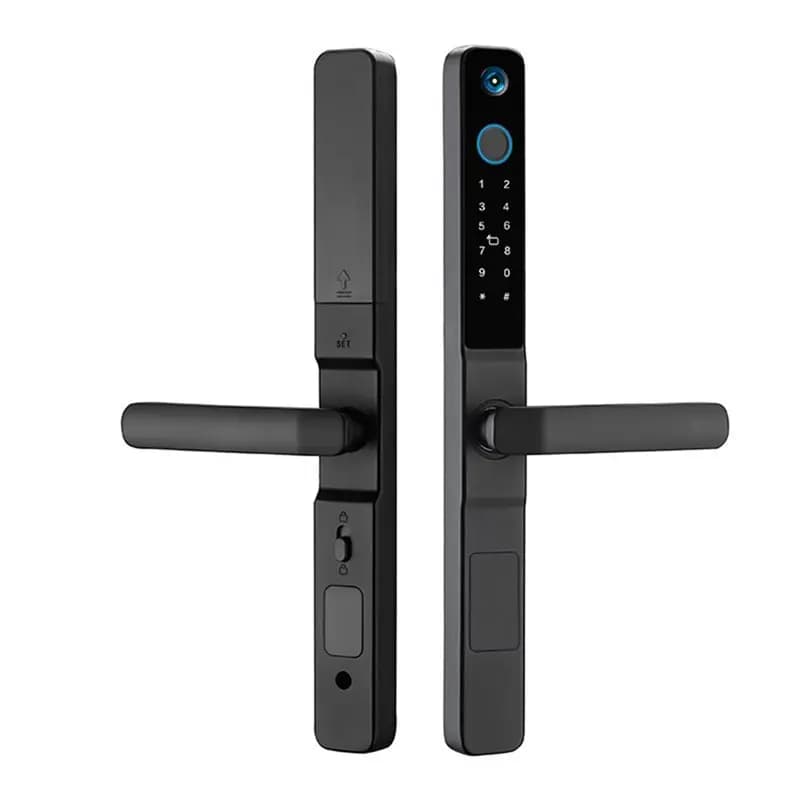 [NEW A09R!】 Smart Door Lock Tuya Wifi Fingerprint RFID Password Access Sliding Security Camera Peephole Doorbell 2885 Sliding