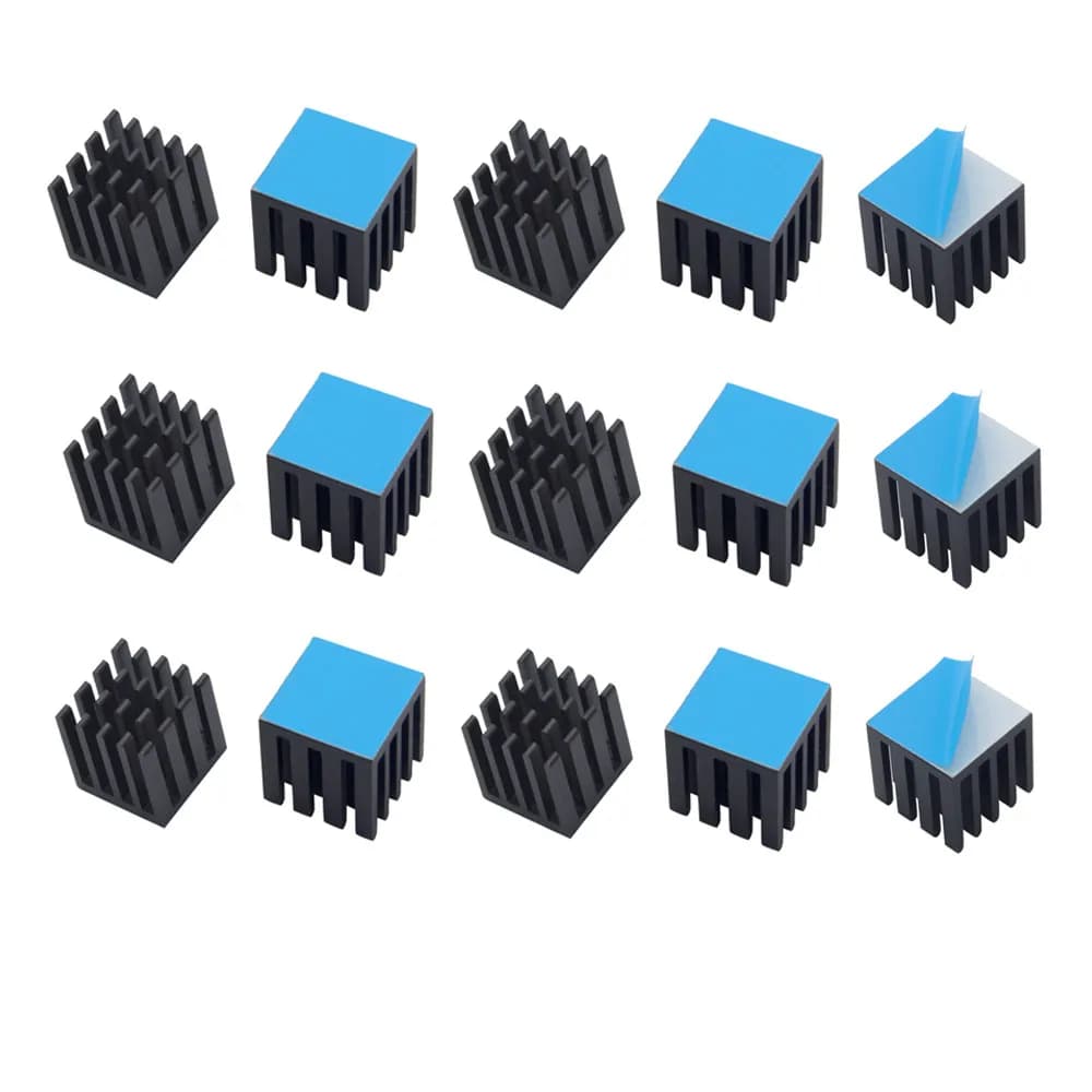 15x15x15mm 30 pcs Aluminum Heat Dissiper Cooling Heat Sink for Raspberry Pi IC Electronic Heat Dissipation With Thermal Tape
