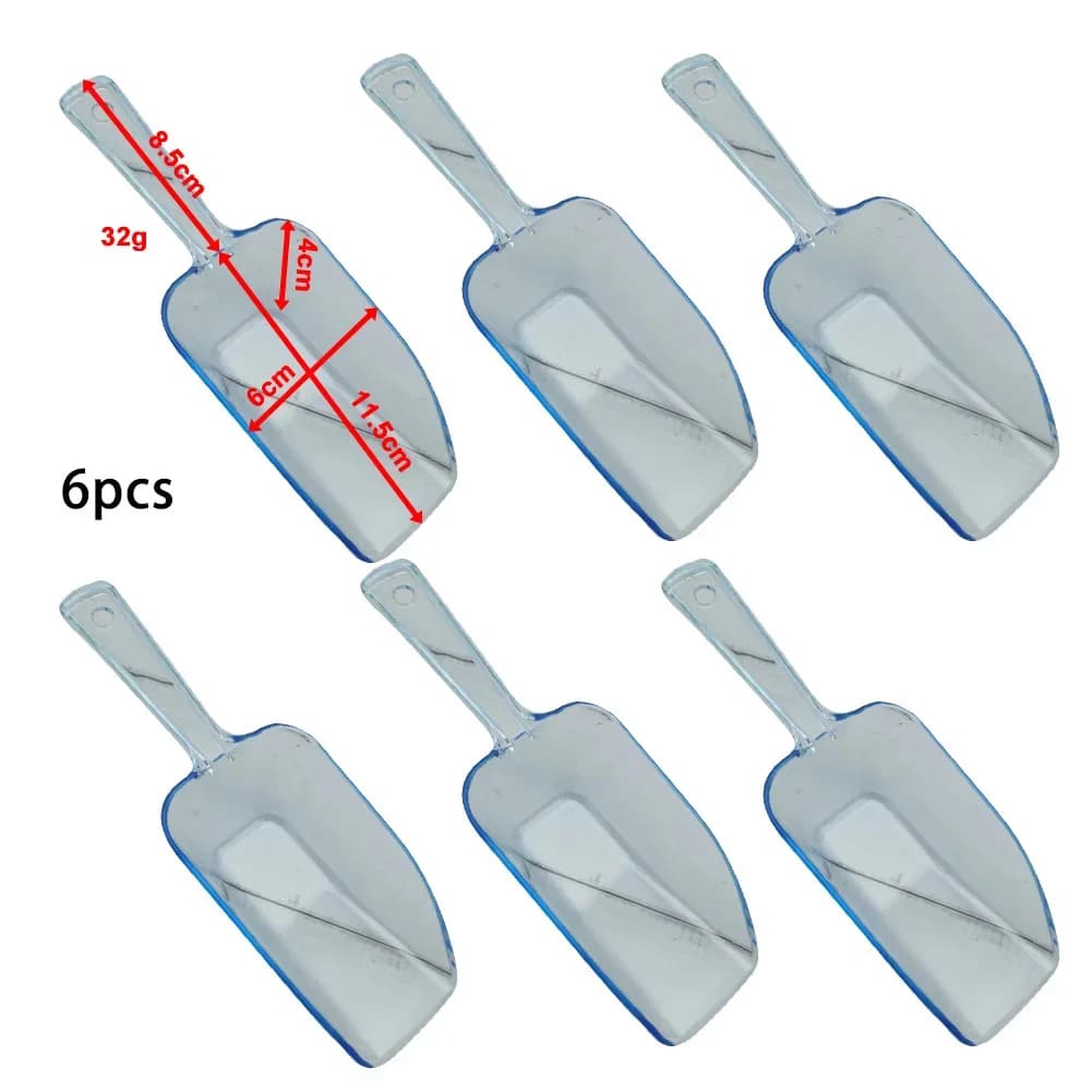 6 pcs transparent plastic ice shovel kitchen supplies for home to collect candies Dessert ice cream protein powder