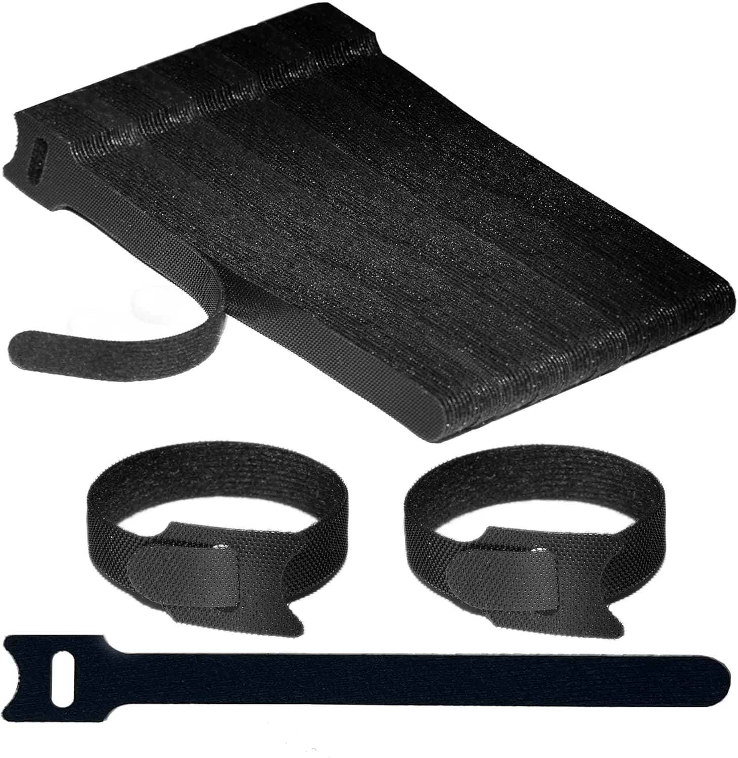Nylon zipper tape, reusable, adjustable, suitable for hook and loop wire organizer for homes, offices, and electronic devices