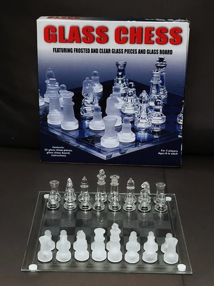 Creative Glass Crystal Chess Set - Large Medium Small Sizes Available Chess Puzzle Game for Brain Teaser Fans