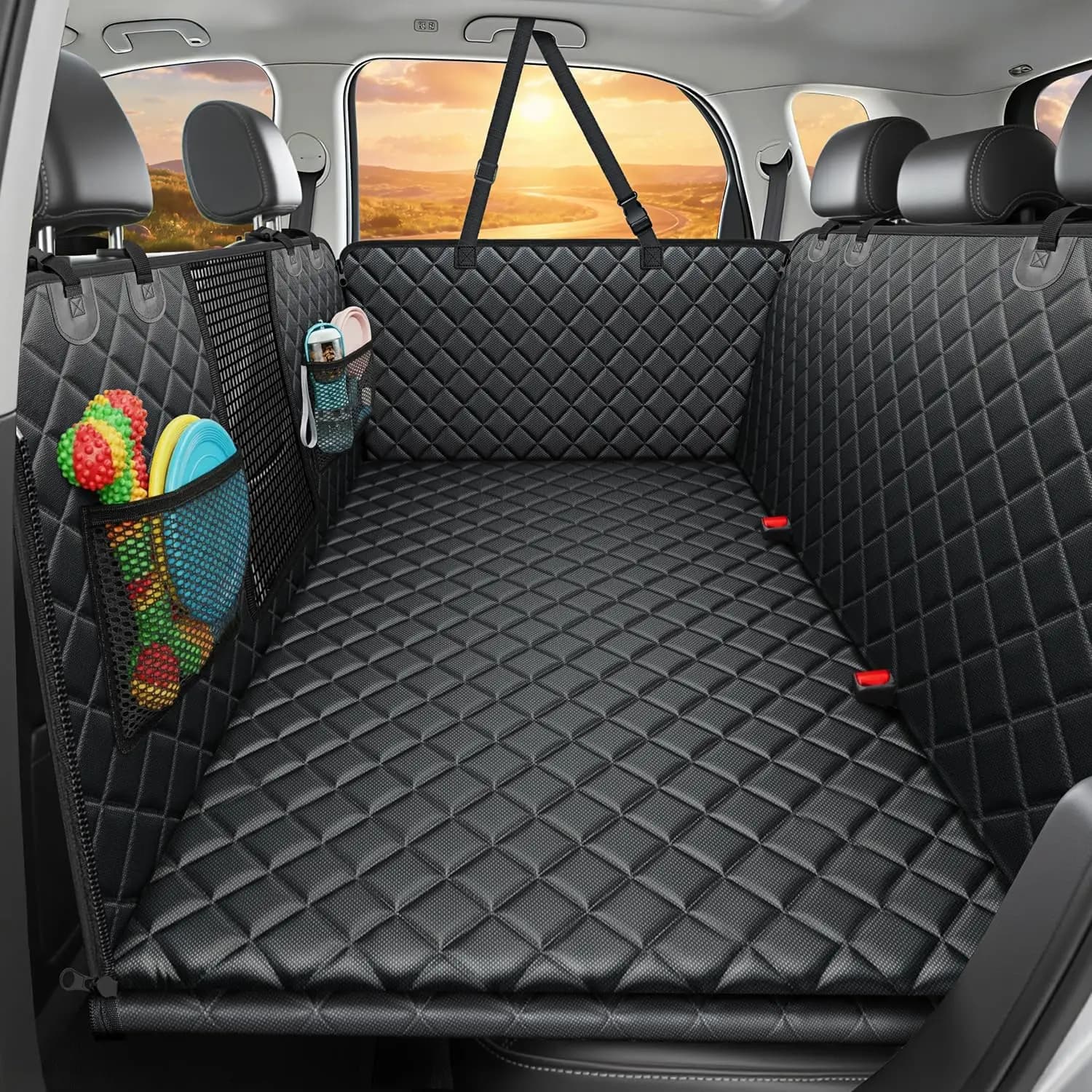 Coprisedile per Cani da Auto Aggiornato con Fondo Rigido, Supporta 250 kg, Amaca Impermeabile per Auto e SUV