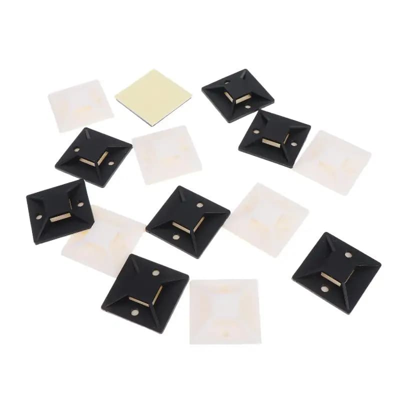 100Pcs Self Adhesive Cable Tie Mount Holder Strong Sticky Wire Fixing Base Home Office Cable Organizer