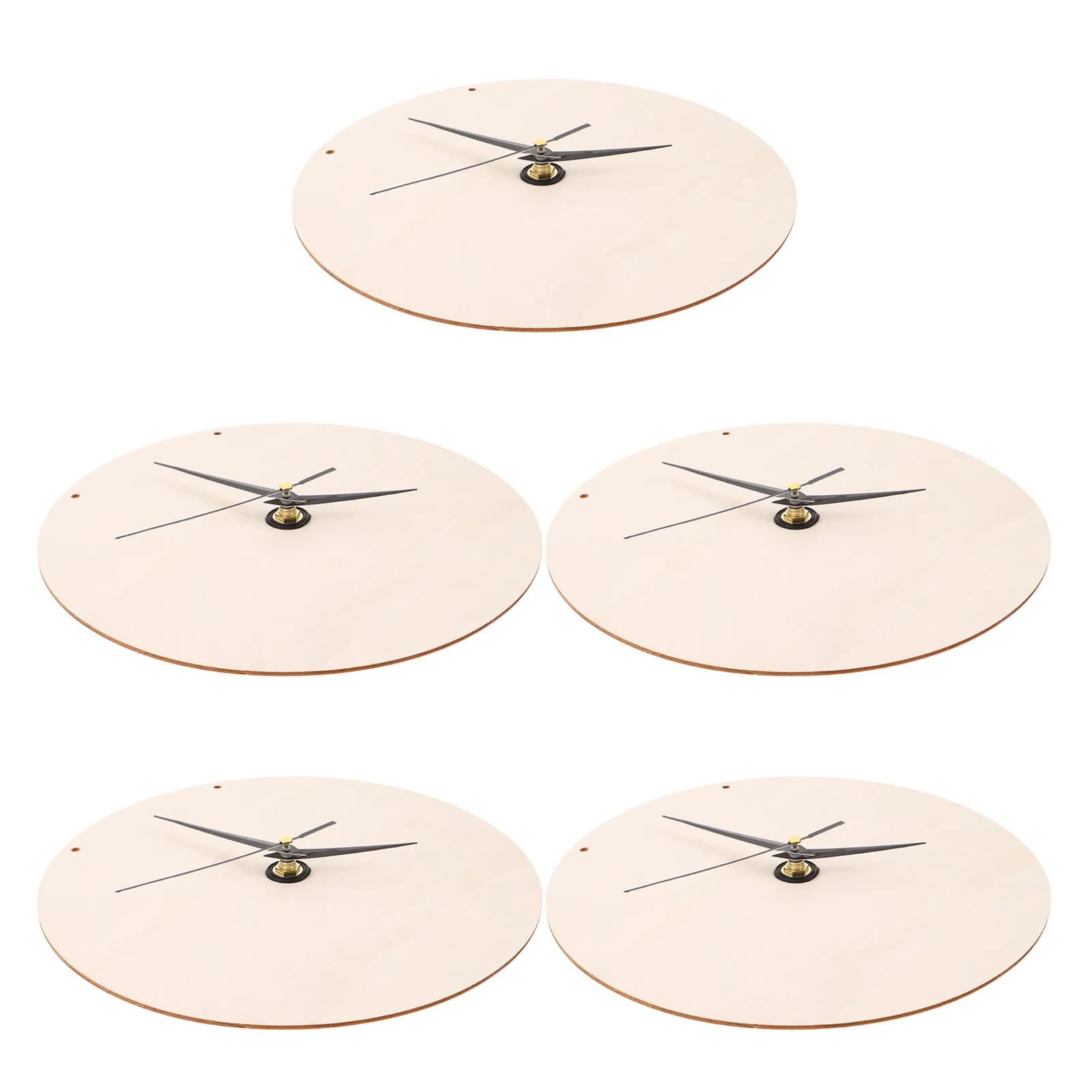 Set di 5 Quadranti in Legno per Orologio da Parete Fai-da-Te, Kit di Pittura con Movimento Silenzioso per Artigianato, Ricambio Quadrante Vuoto