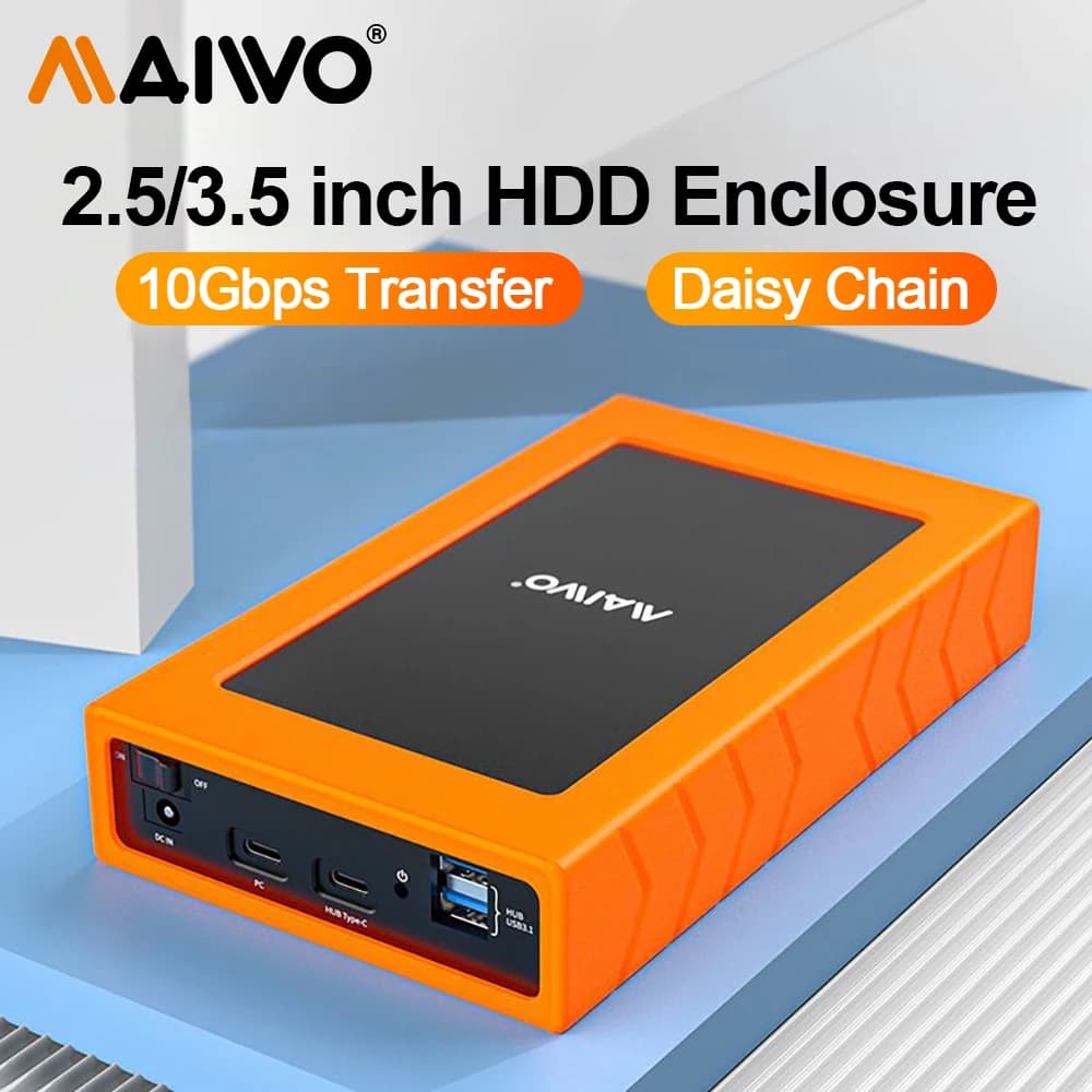 Custodia per disco rigido MAIWO da 2,5''/3,5'' SATA a USB 3.0 per disco rigido SSD HDD Box Custodia USB C 3.1 Custodia per HDD esterna HD