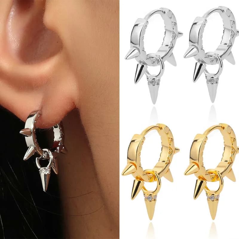 Gioielli punk Rivetto Spine Orecchini a bottone Steampunk Ragazza Orecchini moda Orecchie versatili Cerchi Accessori stile ins Regali per amici