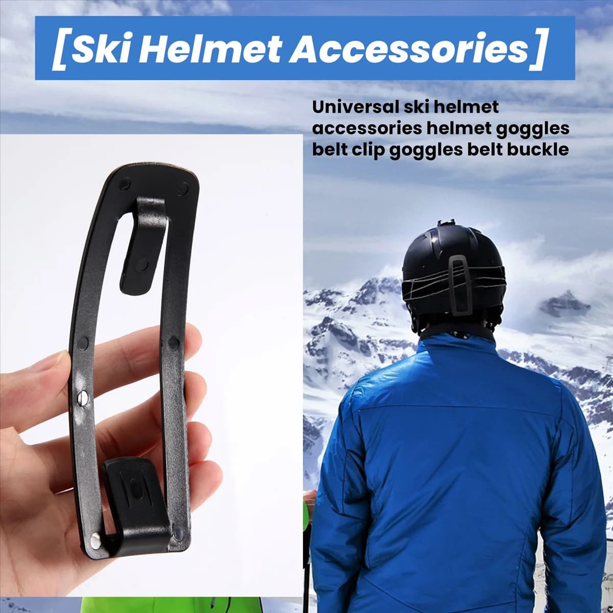2025+Accessori universali per casco da sci Occhiali per casco Clip per cintura Occhiali Fibbia per cintura