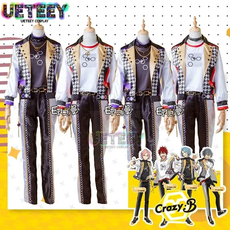 UETEEY Cosplay Uniform Team Costume for Anime Ensemble Stars 2 Crazy:B Amagi Rinne Oukawa Kohaku HiMERU Shiina Niki