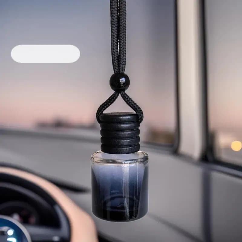 【M】1Pcs Black Cap Dyed Cylinder Empty Bottle Car Essential Oil Diffuser Fragrance Air Freshener Scent Perfume Bottle Ornament
