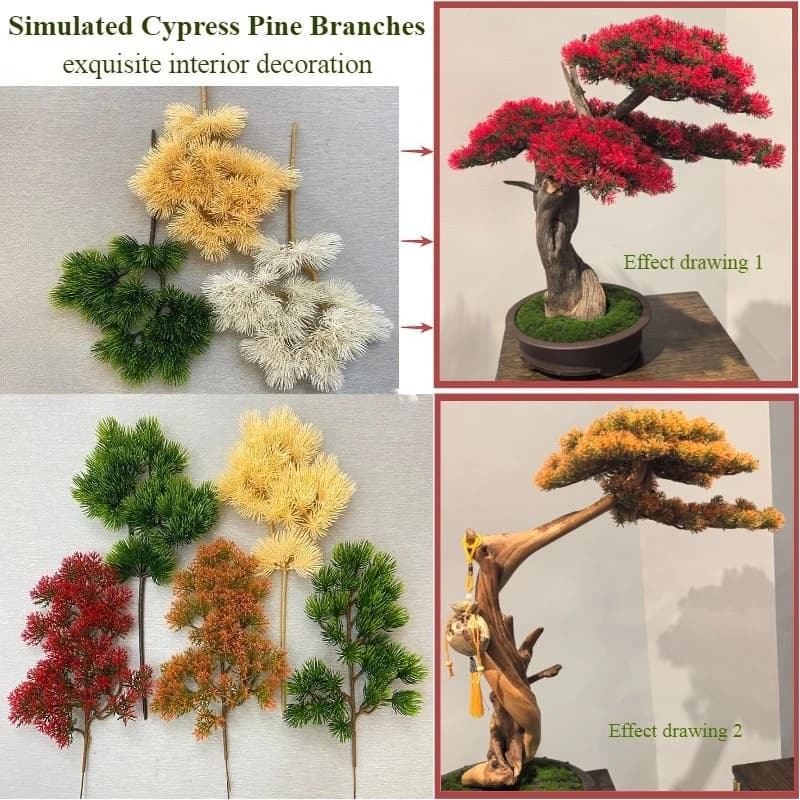 Artificial Plant Cypress Pine Branch False Branch Landscape Home Decoration Pine Wood Artificial Plastic Pine Hanging Ornaments