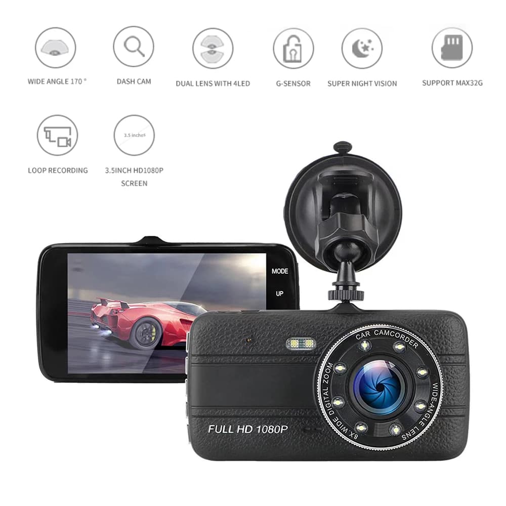 Car DVR HD 1080P Dash Cam vista posteriore veicolo fotocamera Drive videoregistratore scatola nera visione notturna Auto Dashcam accessori per Auto