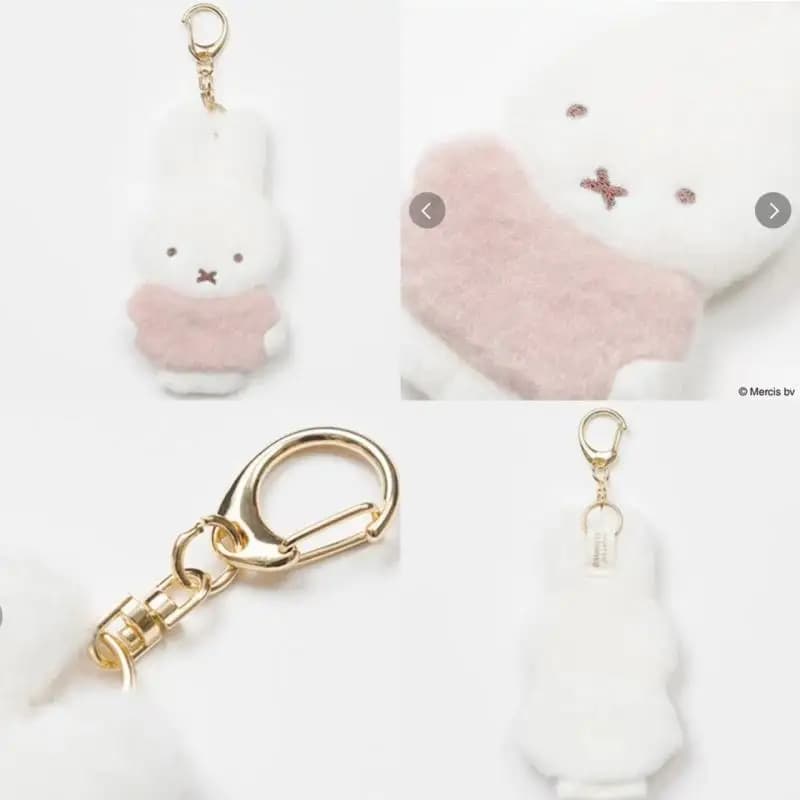Kawaii Miffy Plush Keychain Japanese Anime Cartoon Embroidery Rabbit Doll Backpack Zipper Decoration Toy Friend's Birthday Gift