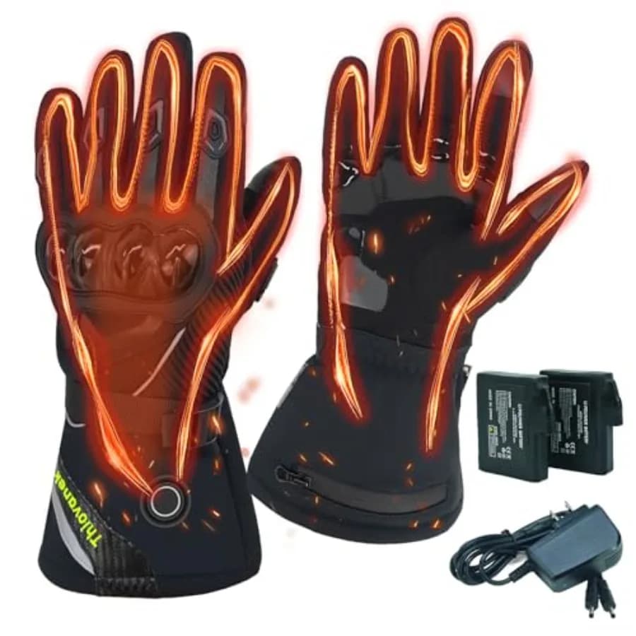 2025 Rechargeable Heated Gloves for Motorcycle Racing, Skiing, Snowboarding: Waterproof, Windproof, Thermal Electric Heating Gl