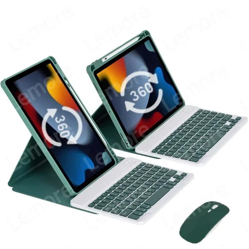 360 ° Custodia con tastiera in acrilico con rotazione con slot per matita per iPad A16 11a 10a 9a 8a 7a generazione Pro 10.5 Air 11 Air 5 4 3