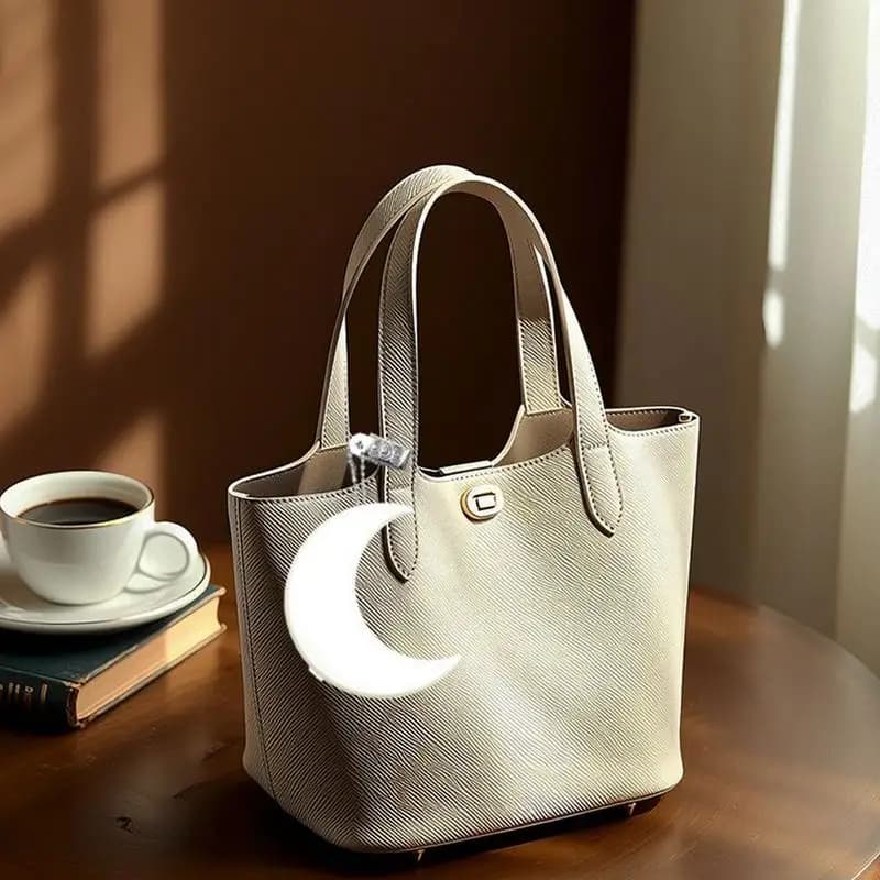 Lampada da borsa a LED ricaricabile Lampada da borsa a forma di luna Accessori per borse Torcia morbida e leggera per esterni