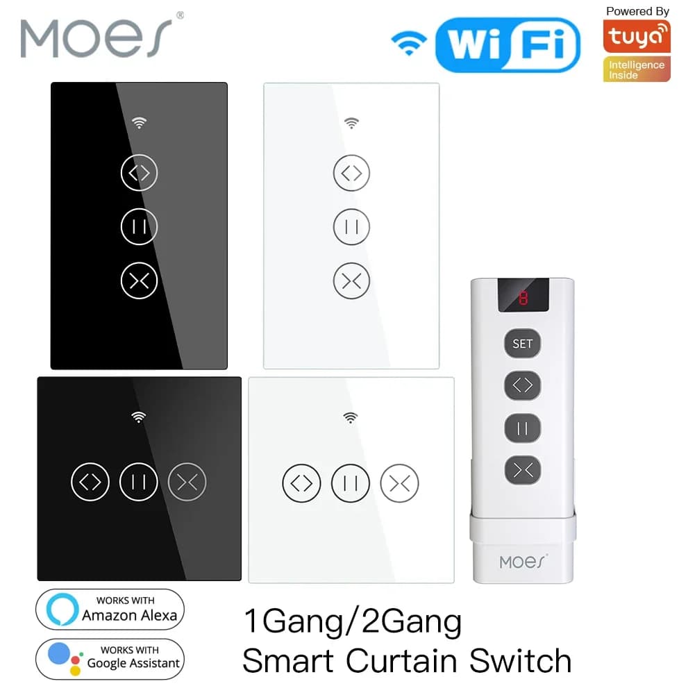 MOES WiFi Smart Curtain Blind Switch per Elettrico Motorizzato Tuya Tenda Roller Shutter Alexa Echo Google Home Controllo Vocale