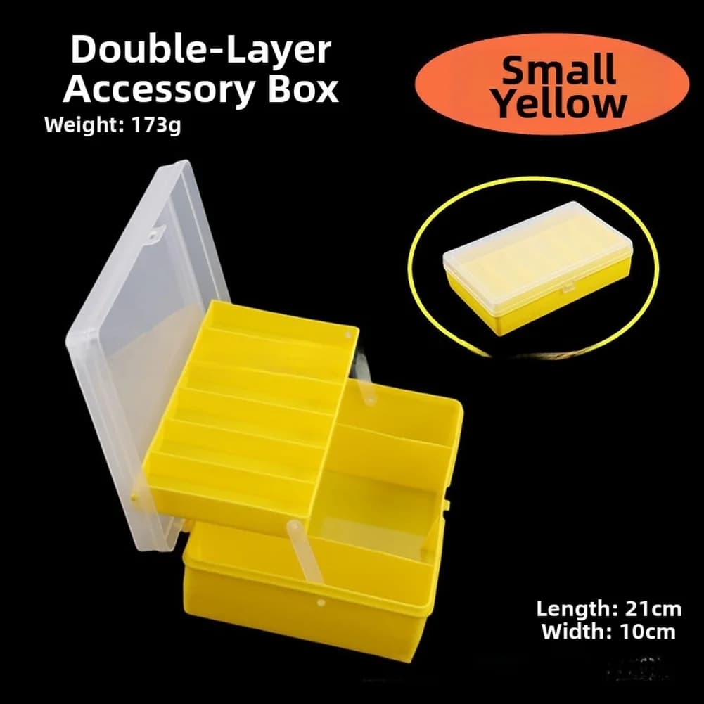 Portable Fishing Equipment Box with Double Disappearance and Slot of Various Sizes