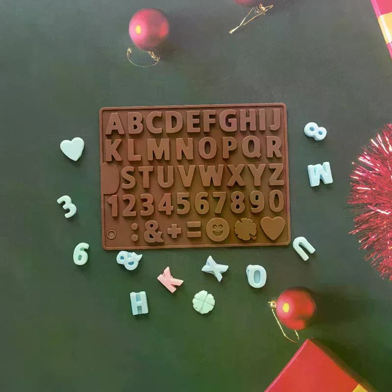 Stampo in Silicone con Lettere Inglesi, Stampo Alfanumerico per Caramelle, Biscotti, Gelatine, Ghiaccio, Decorazioni per Torte, Sapone e Candele