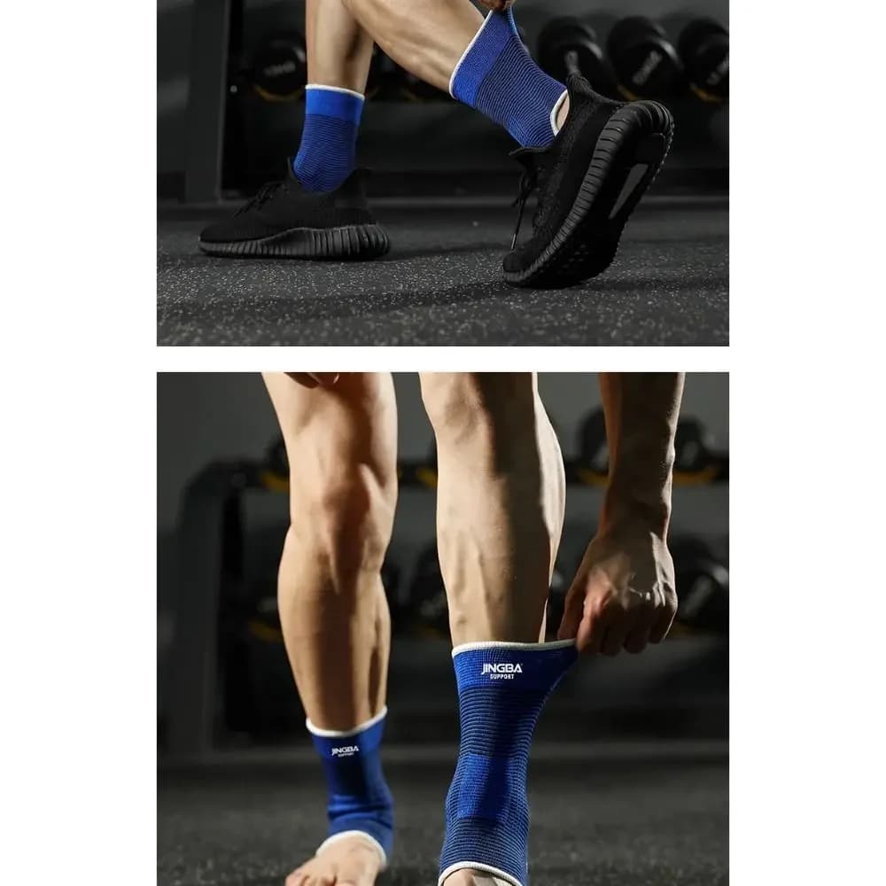 Supporto per caviglia in nylon Nero Grigio Nudo Blu Tutore di compressione per corsa Escursionismo Basket Prevenzione distorsione Unisex