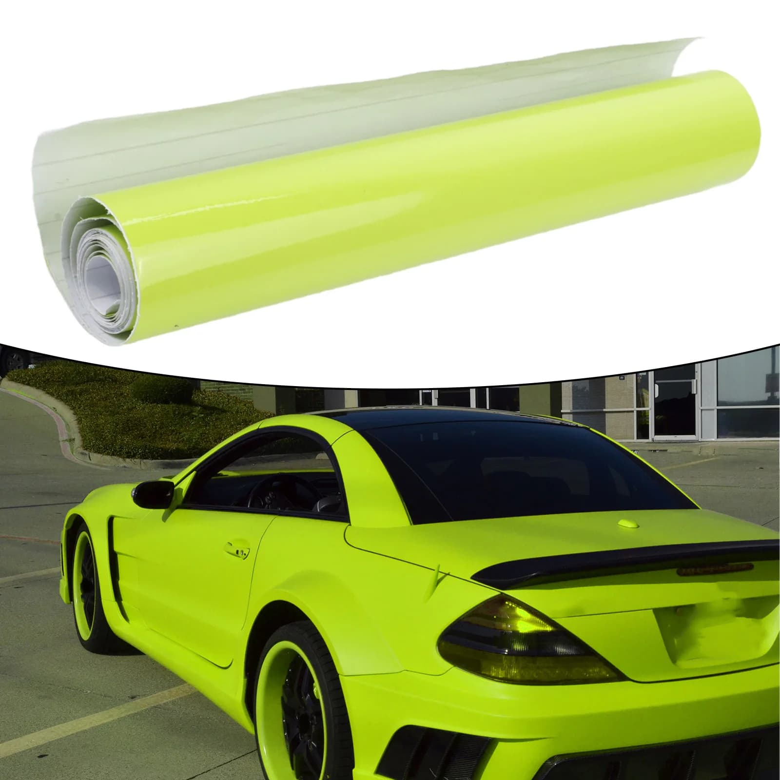 1 Pezzo Pellicola Adesiva in Vinile Giallo Lucido Neon, Ottima Adesione, Pratico, Nuovo