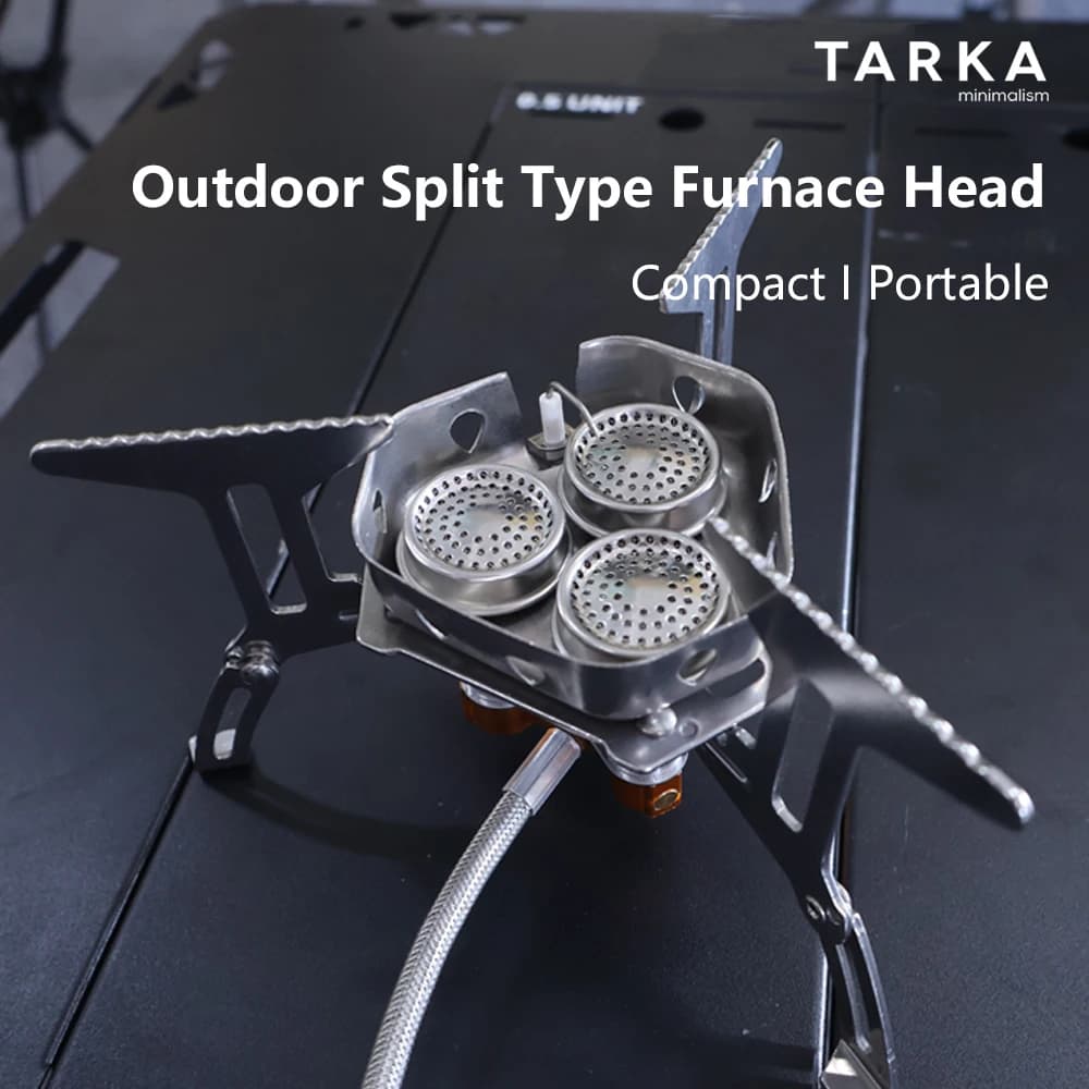 TARKA Camping gas cooker 5800w 3 heads Gas burner Tourist Forte climbing oven Hiking equipment Kitchen pots for picnic