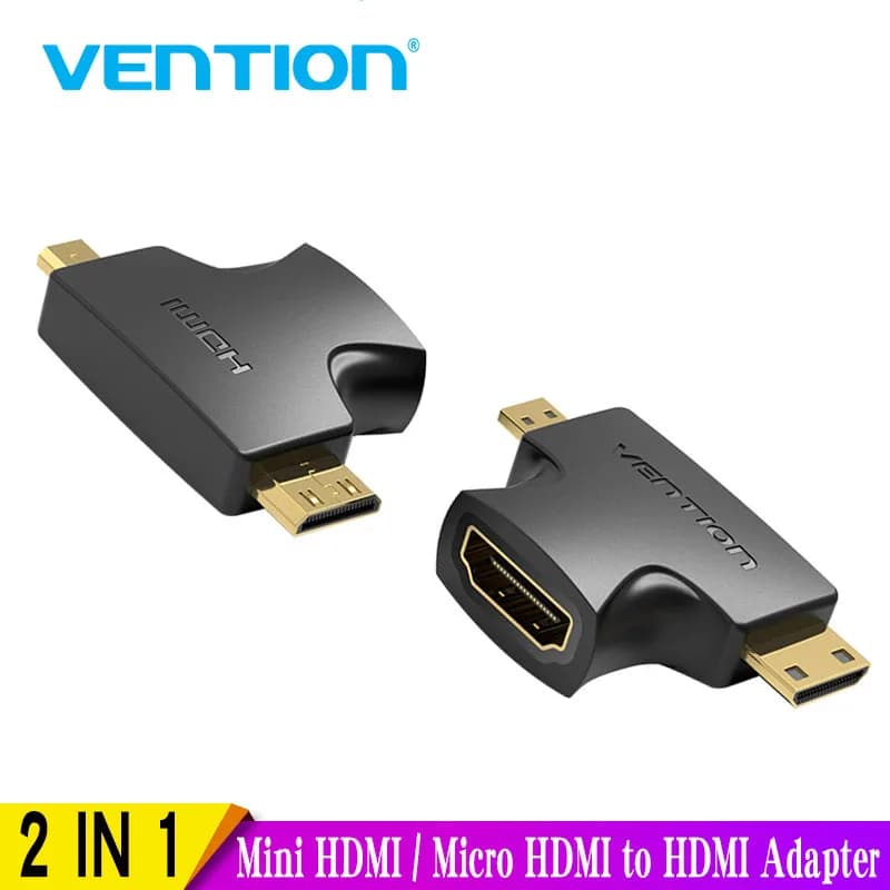 Vention Mini convertitore adattatore HDMI / Micro HDMI a HDMI 2 in 1 3D 1080P maschio a femmina per Monitor TV proiettore telecamera nuovo caldo