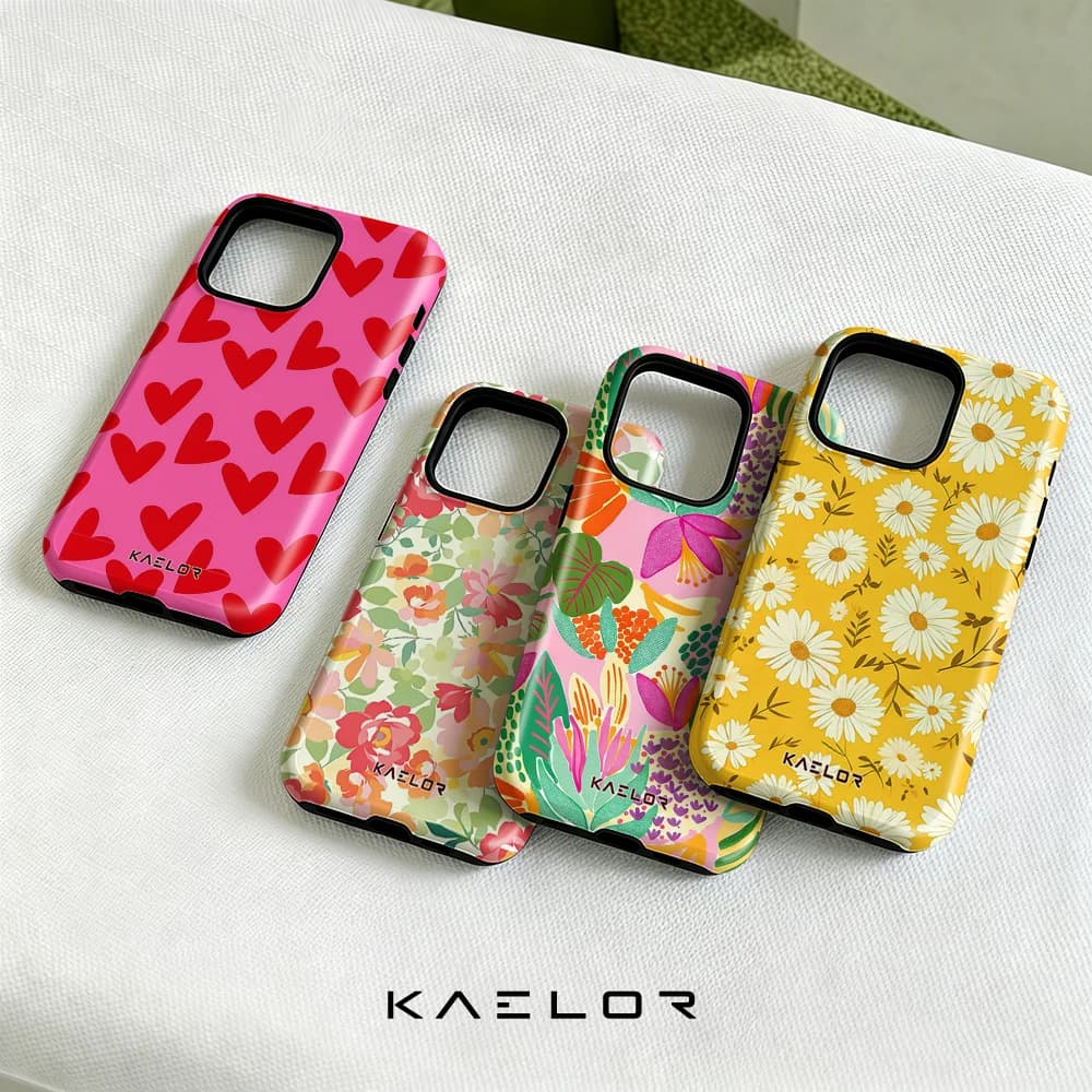 Bright Red Hearts Double Layer Hard Shell for iPhone 17 16 15 14 Plus 13 Pro Max Anti-Drop Shockproof PC Case