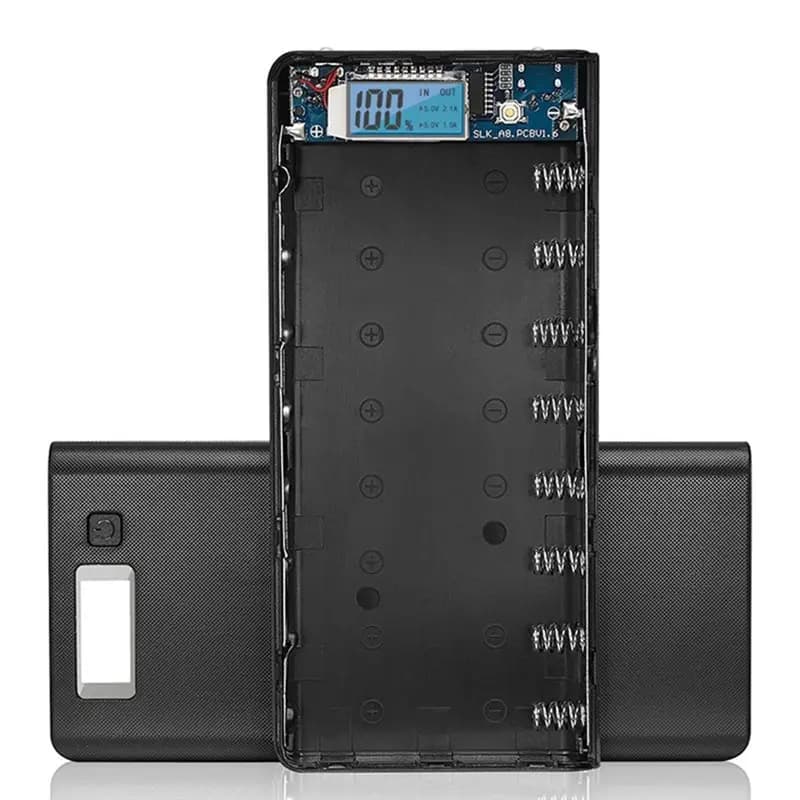 【ALLOWANCE】Power Bank Dual USB con custodia per 8 batterie 18650, display LCD, uscita Micro Type-C 5V 2.4A