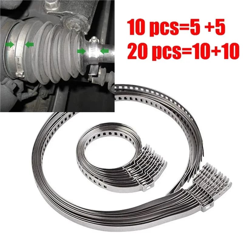 10/20 Pz Universale In Acciaio Inox Asse CV Comune Boot Morsetto A Crimpare Kit Albero di Trasmissione CV Boot Morsetto 31- 41mm 70- 127mm Regolabile