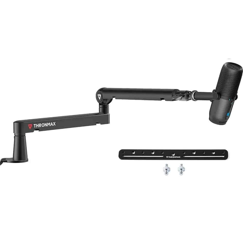 Spedizione Gratuita: Braccio per Microfono Twist S6, Supporto Microfono a Basso Profilo con Gestione Cavi, Morsetto da Scrivania, Montaggio Versatile, All-Meta