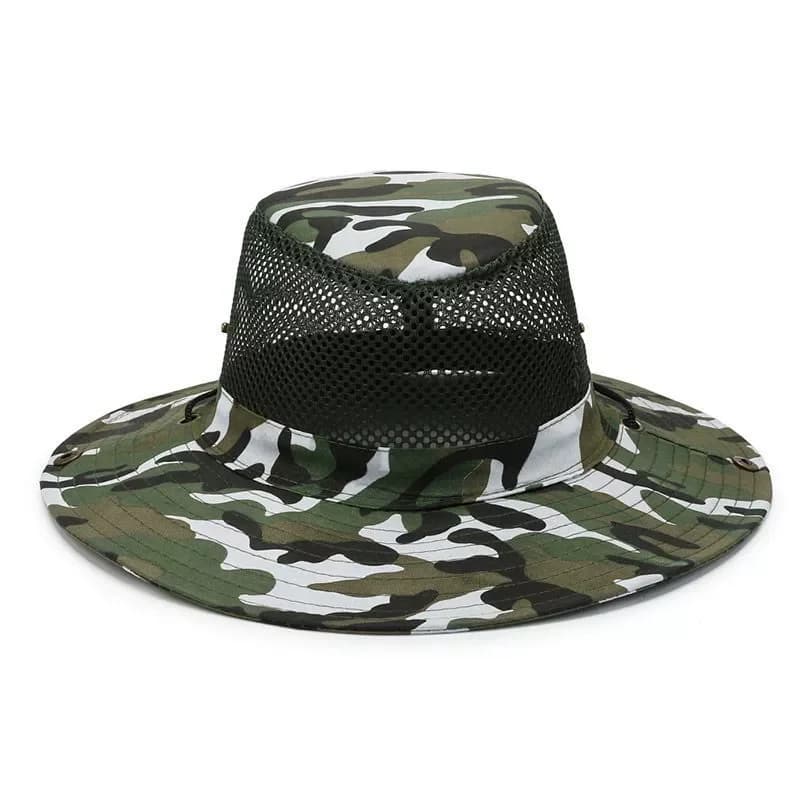 Fishing Hat with UV Protection, Mimetic Network, Tesa Larga, Breathable, for Hunting, Climbing, Hiking, Sun Hat for Men