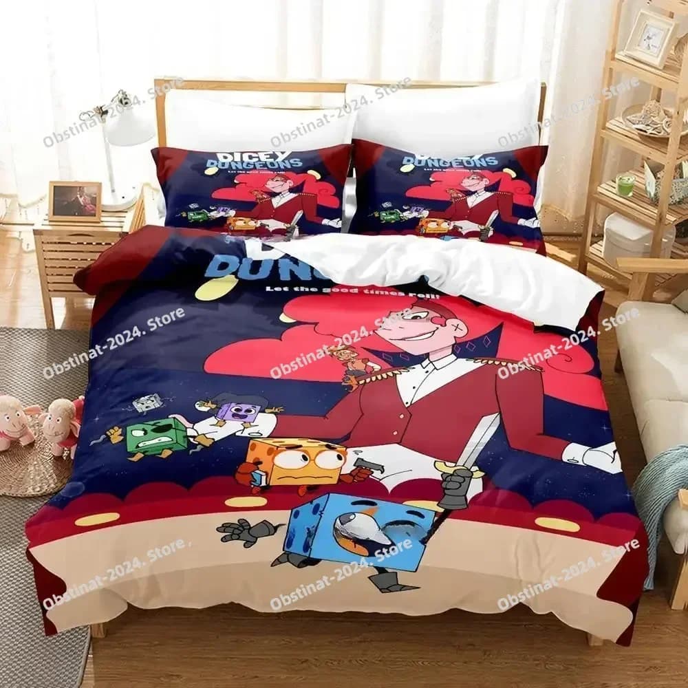 Nuovo gioco anime Dicey Dungeons Set biancheria da letto Set letto stampato con federa Copripiumino singolo matrimoniale Queen Super King Size