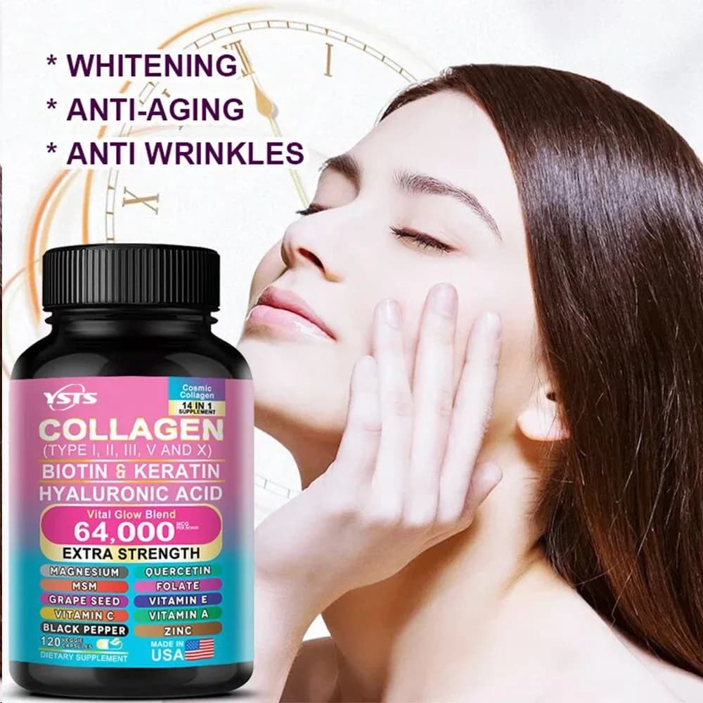 Collagen Supplement - Supports Skin Care, Nails, Hair, Antioxidants and The Immune System
