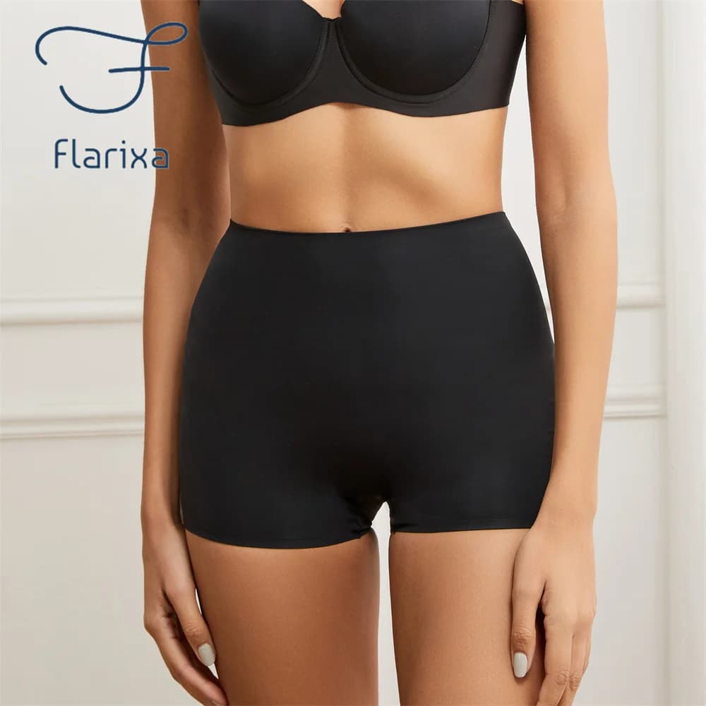 Flarixa Slip Seamless Women's Boxer Boyshorts For Women's Anti-Squeezing Shorts Women's High Waist Boy Shorts