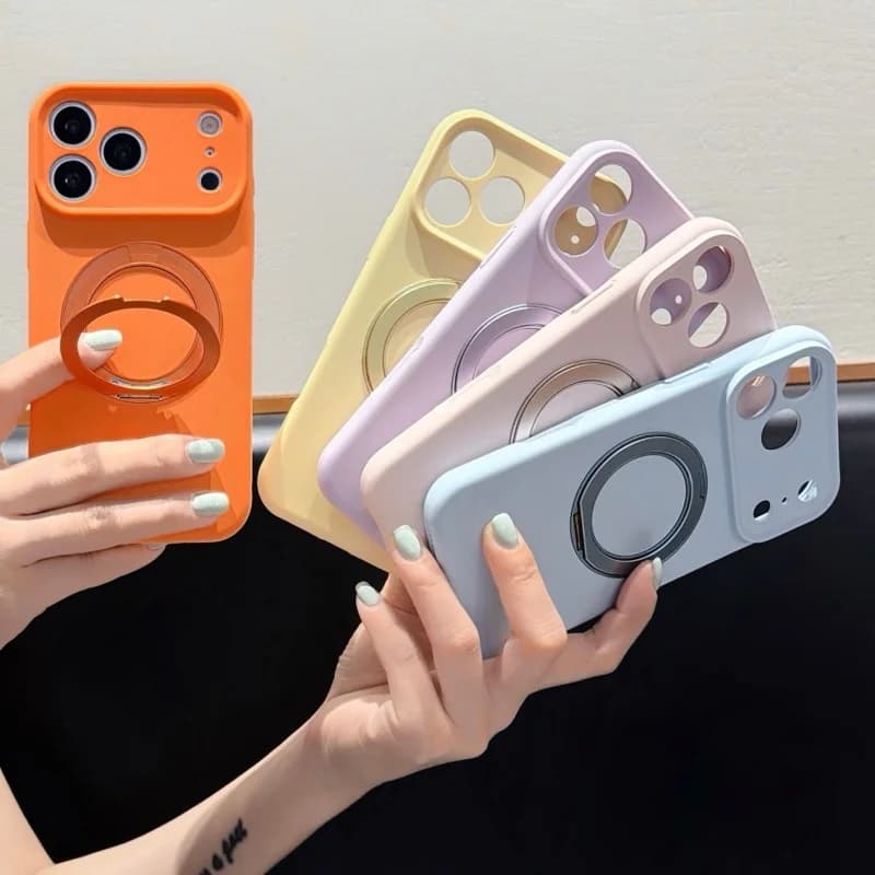 New premium 360 Rotate Magnetic ring holder Phone Case For iPhone 15 16 17 Pro Max For MagSafe Anti-slip & Shockproof Cover